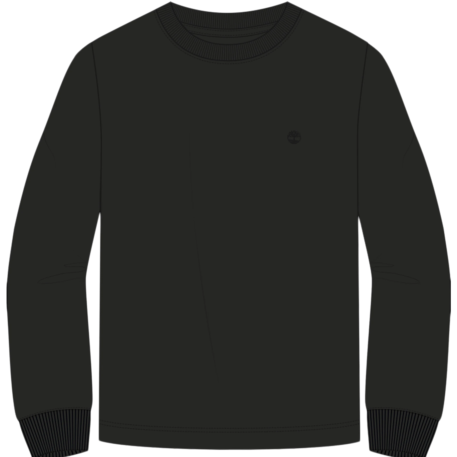 Maglia a Manica Lunga con Logo al Petto - Black