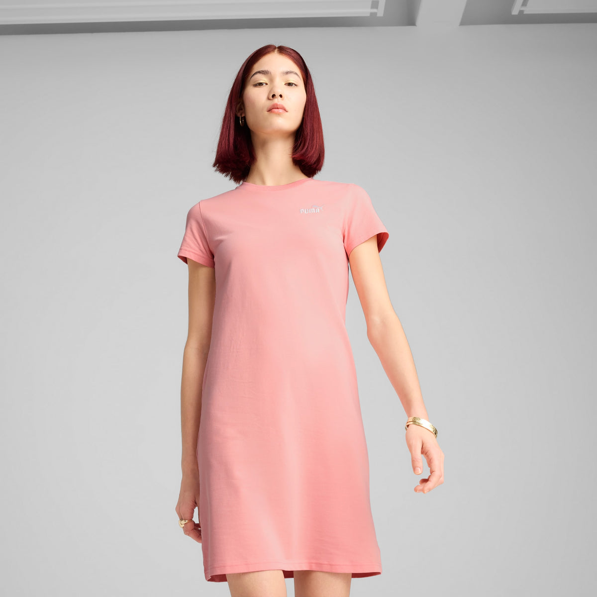 Vestito aderente con logo ESS N. 1 da donna - Rosa