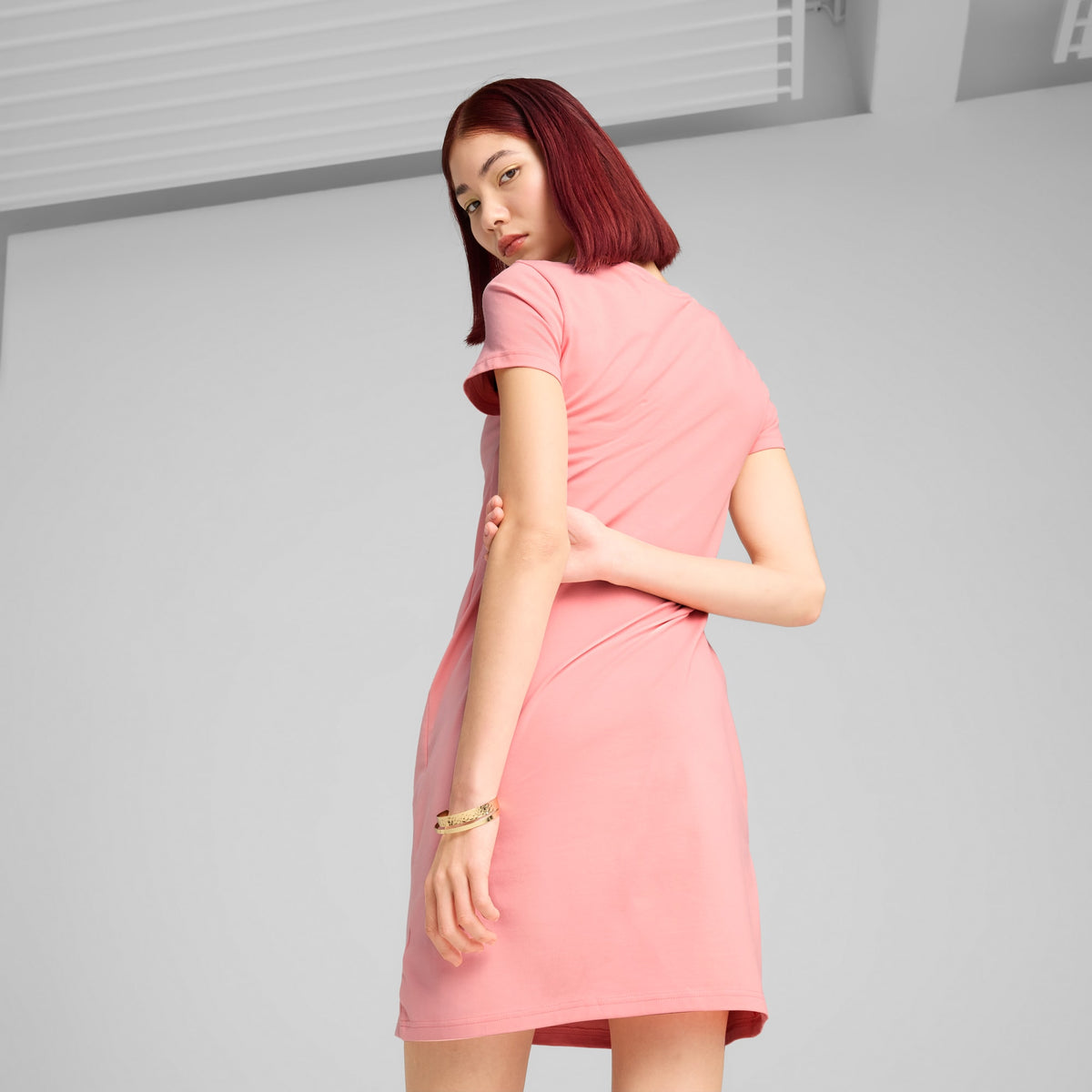 Vestito aderente con logo ESS N. 1 da donna - Rosa