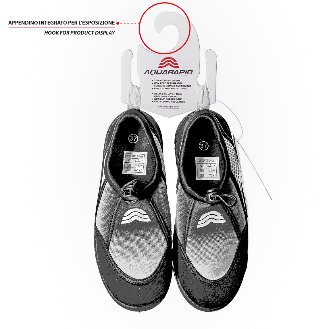 Aquarapid Scarpe da Scoglio Geky Nero