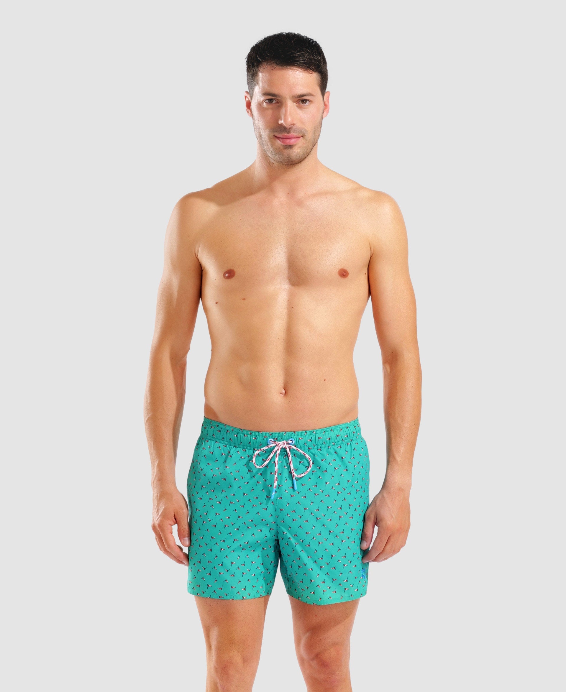 Arena Costume Boxer Allover Water Print Multicolor
