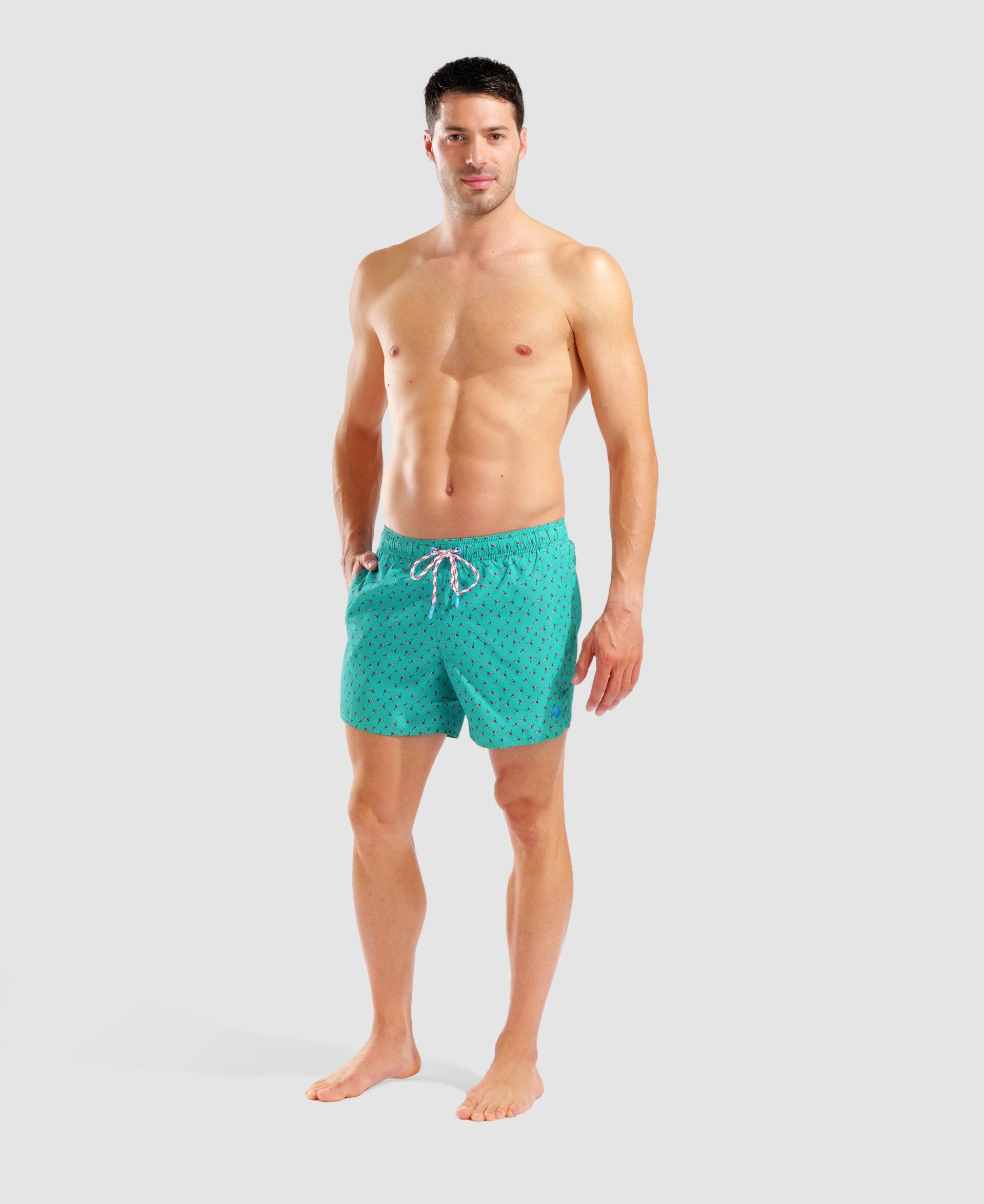 Arena Costume Boxer Allover Water Print Multicolor