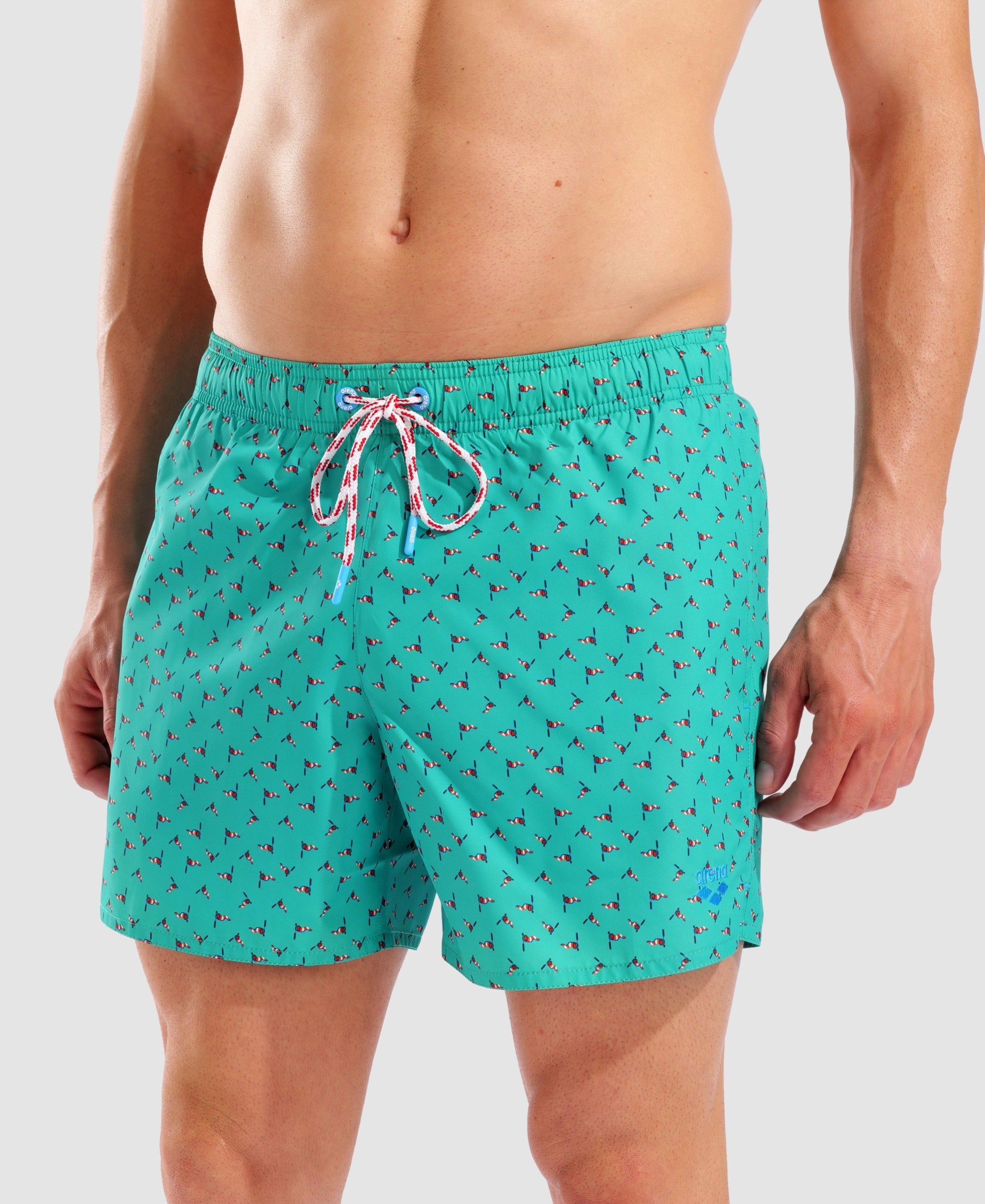 Arena Costume Boxer Allover Water Print Multicolor