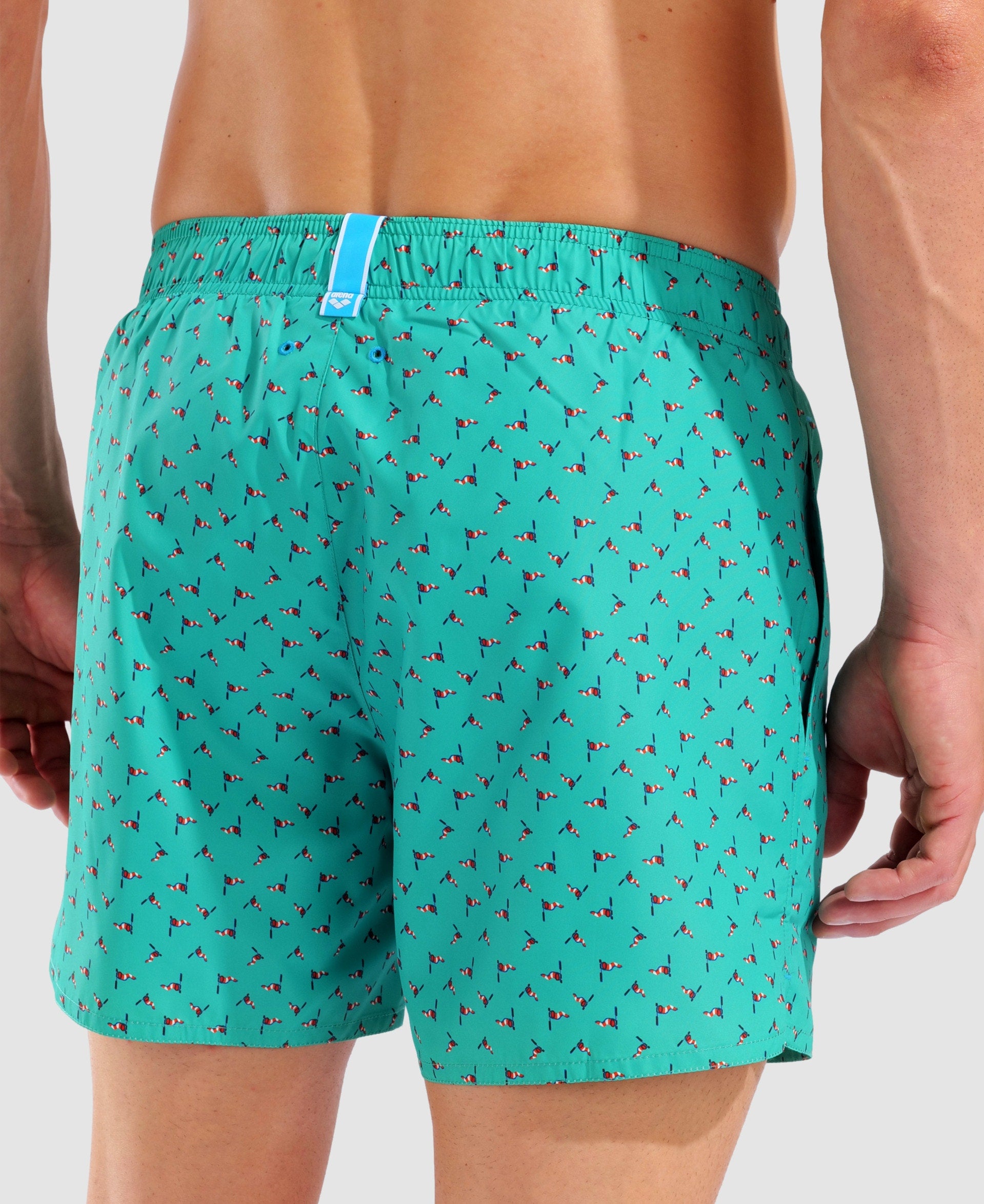 Arena Costume Boxer Allover Water Print Multicolor