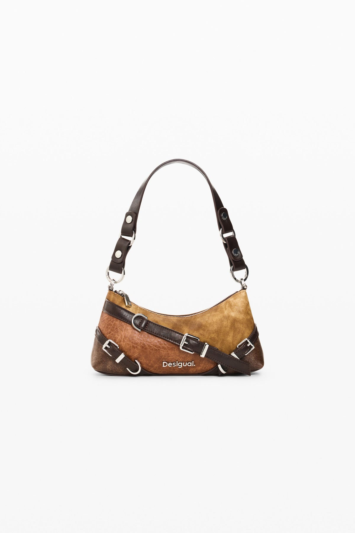 Borsa con Fibbie Media - Marrone
