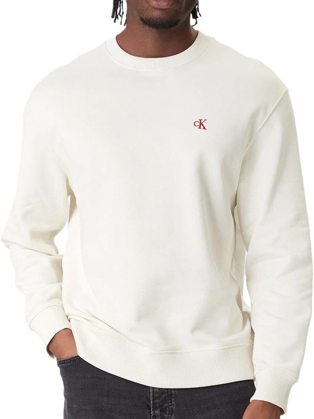 Calvin Klein Felpa 350 Terry Monogram Beige