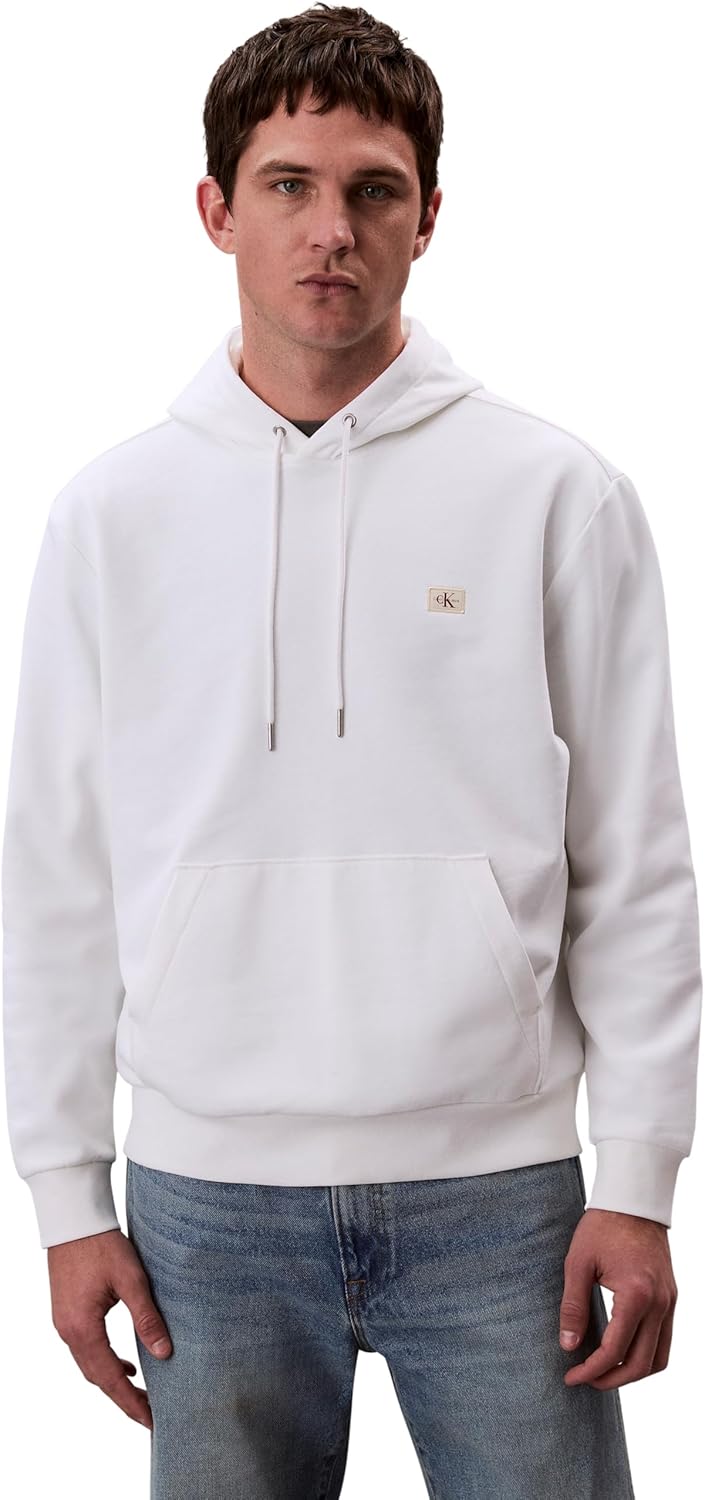 Calvin Klein Felpa con Cappuccio Logo Bianco