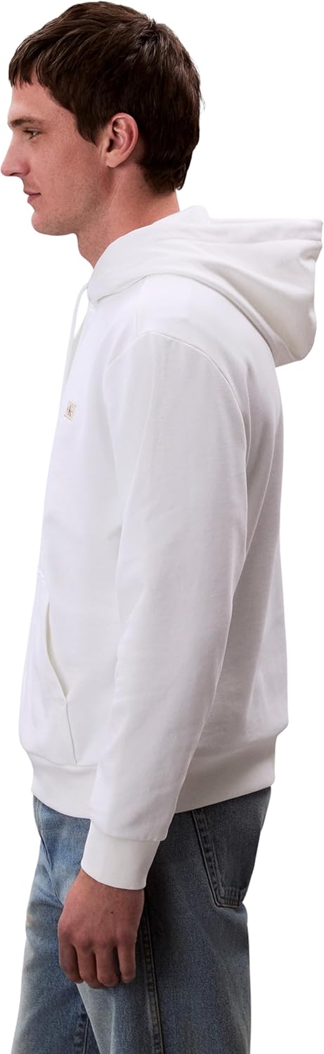 Calvin Klein Felpa con Cappuccio Logo Bianco