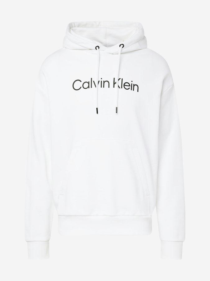 Calvin Klein Felpa con Cappuccio Logo Bianco