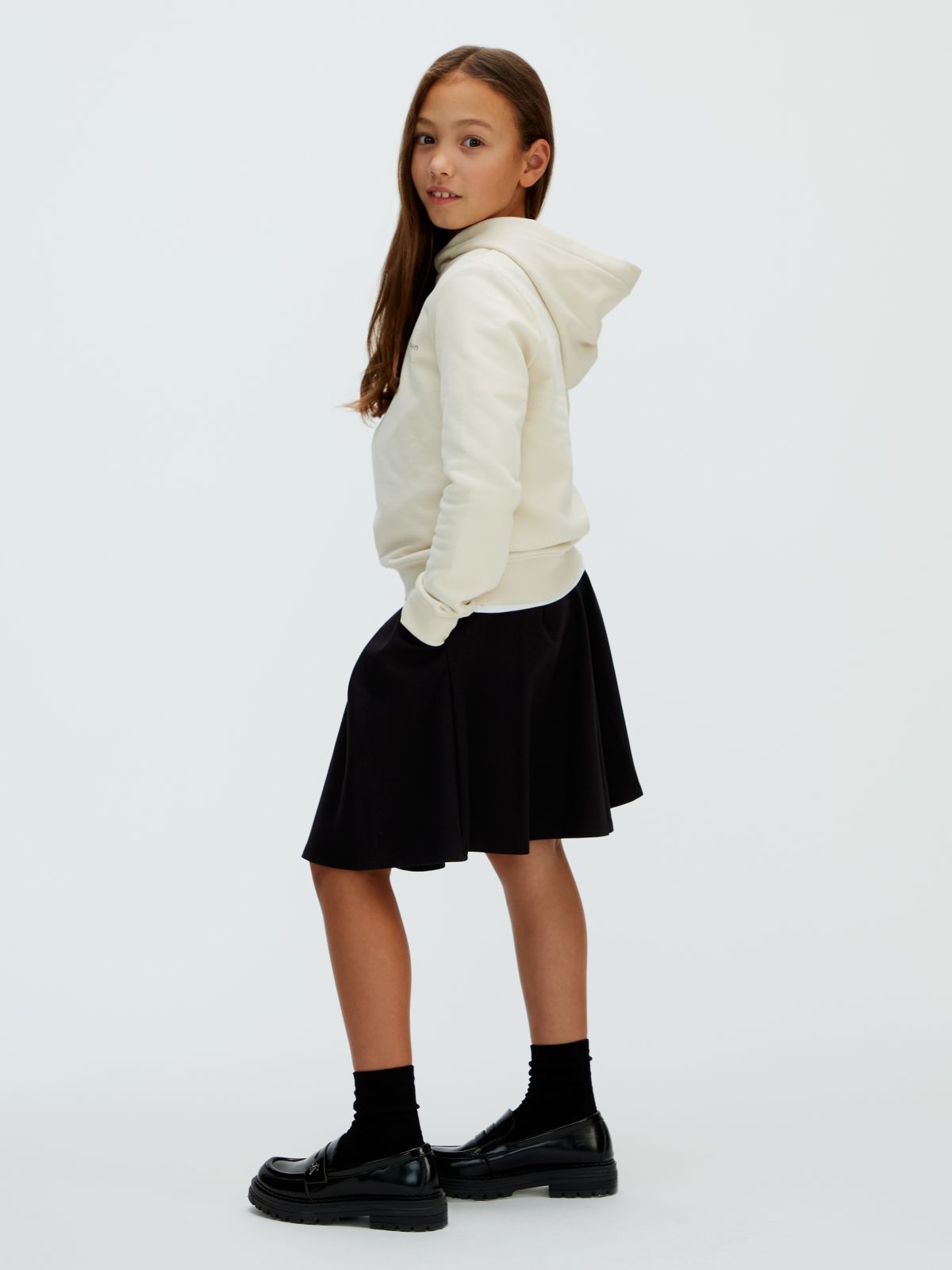 Calvin Klein Felpa con Cappuccio Logo Bianco