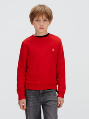 Calvin Klein Felpa Monogram Terry Rosso