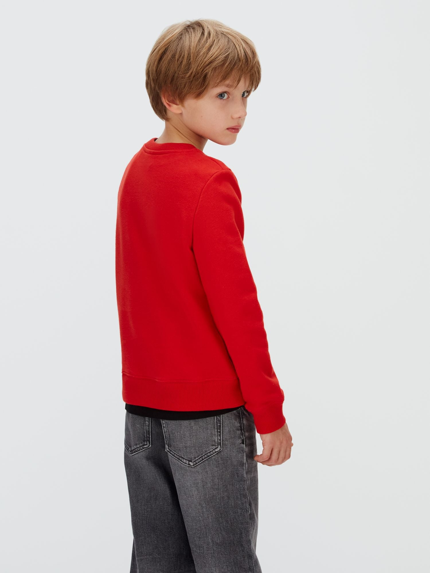 Calvin Klein Felpa Monogram Terry Rosso
