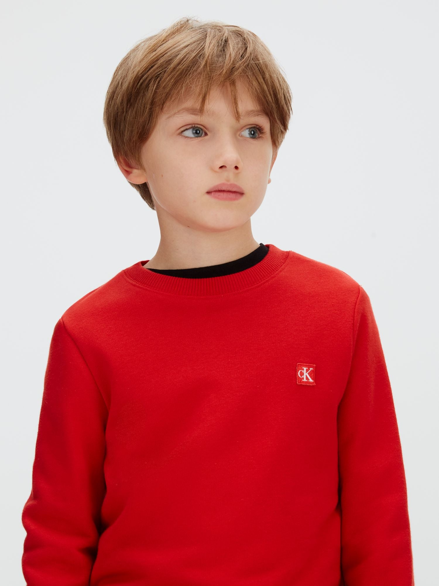 Calvin Klein Felpa Monogram Terry Rosso