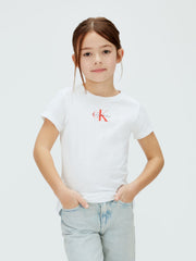 Calvin Klein T-Shirt Junior Logo Bianco