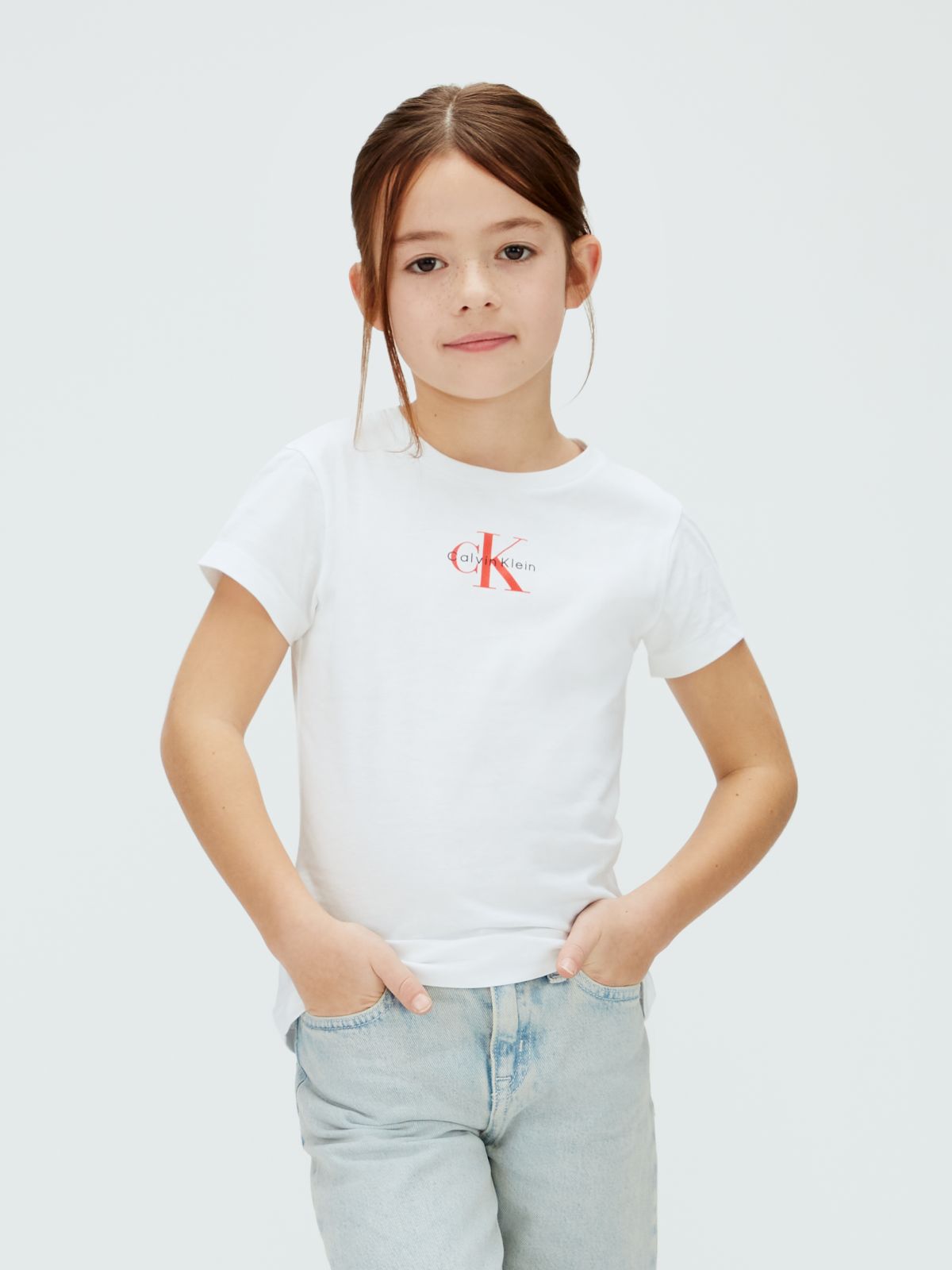 Calvin Klein T-Shirt Junior Logo Bianco