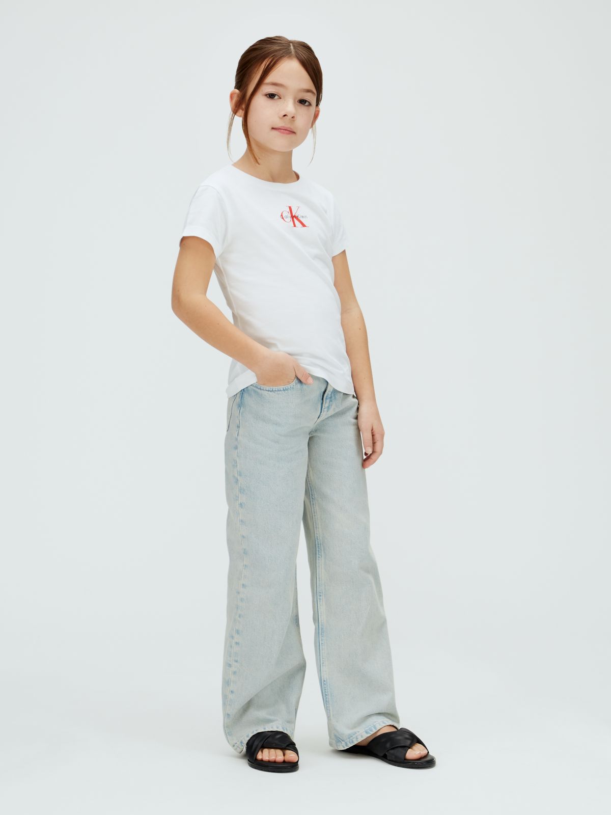 Calvin Klein T-Shirt Junior Logo Bianco