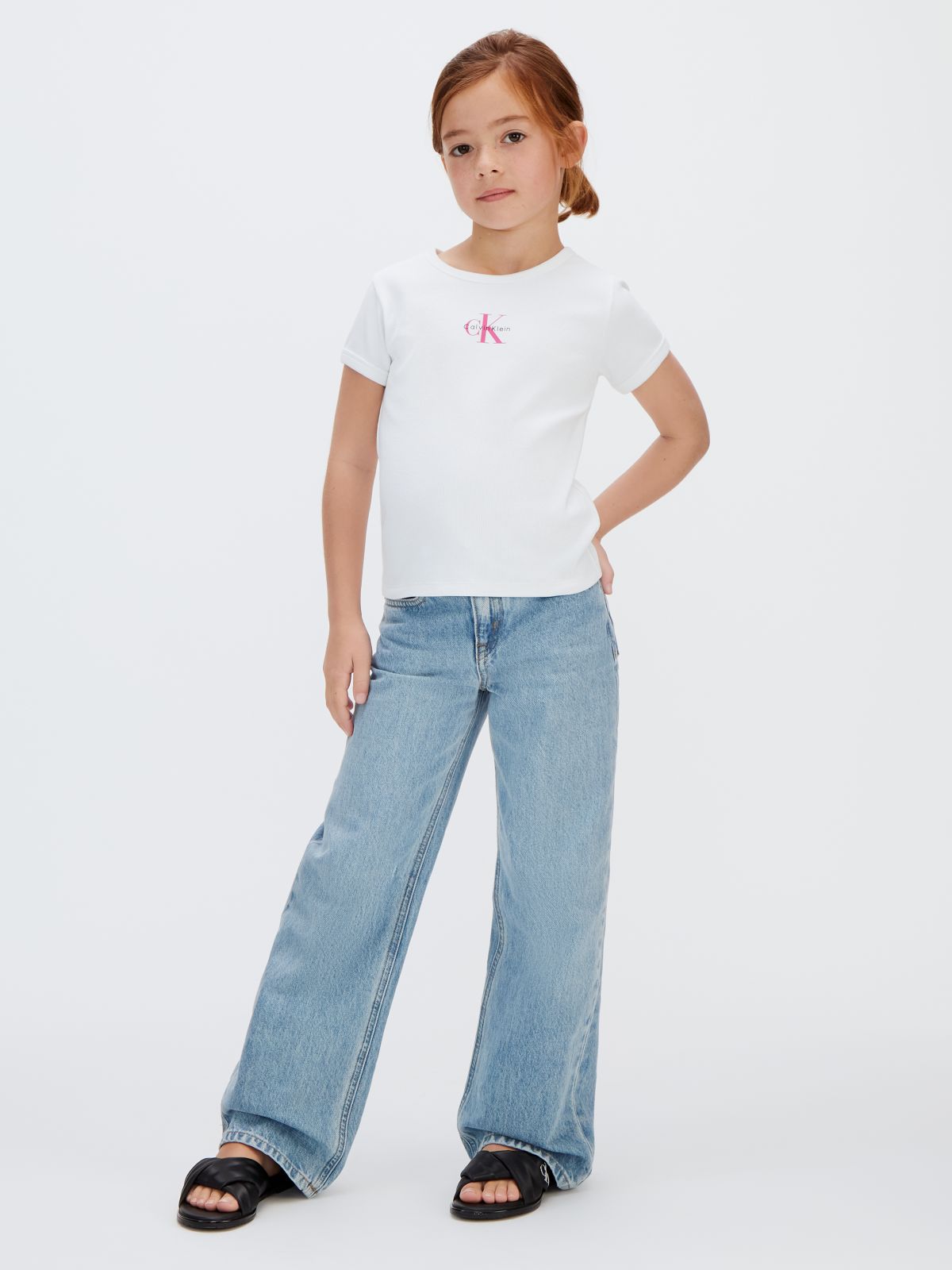 Calvin Klein T-Shirt Junior Monogram Bianco