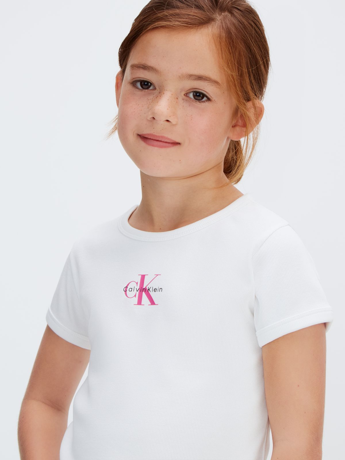 Calvin Klein T-Shirt Junior Monogram Bianco