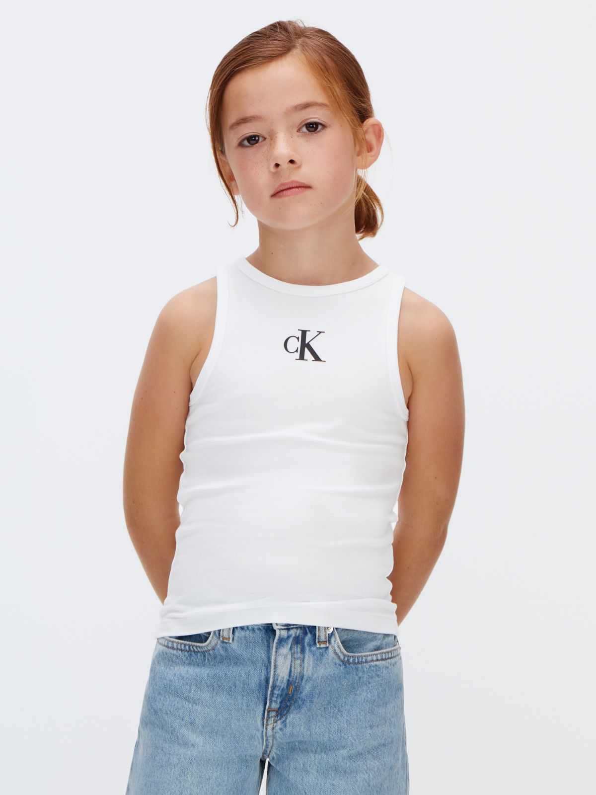 Calvin Klein Top Canotta Junior Bianco