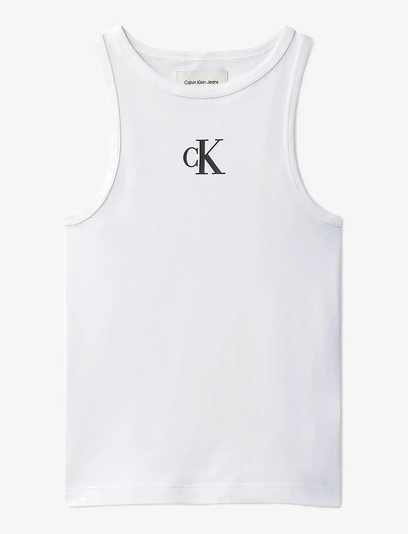 Calvin Klein Top CK Logo Tank Bianco