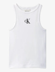 Calvin Klein Top CK Logo Tank Bianco