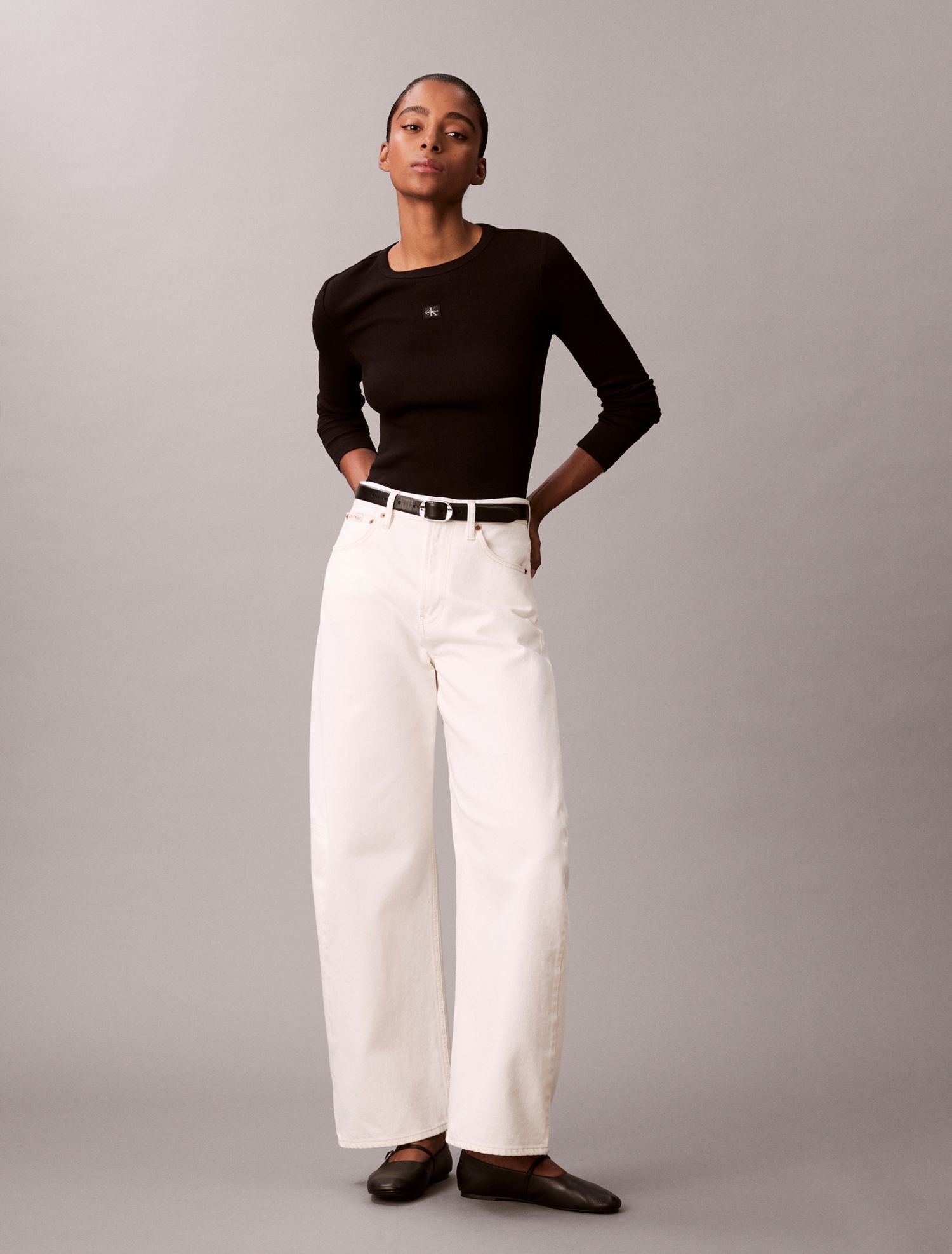 Calvin Klein Maglia a Manica Lunga a Maniche Lunghe Nero