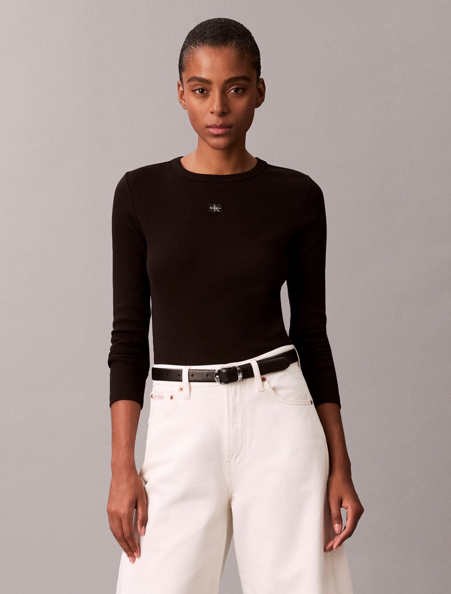 Calvin Klein Maglia a Manica Lunga a Maniche Lunghe Nero
