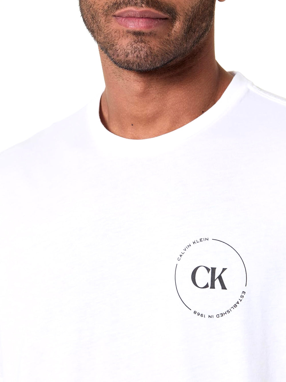 Calvin Klein T-Shirt Cotone Logo Bianco
