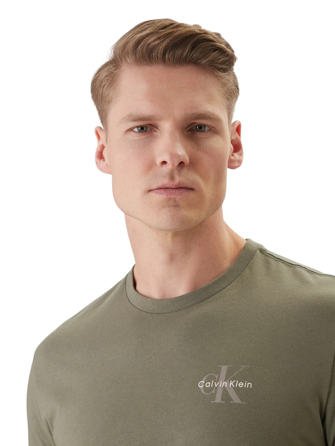 Calvin Klein T-Shirt Monogram Cotone Verde