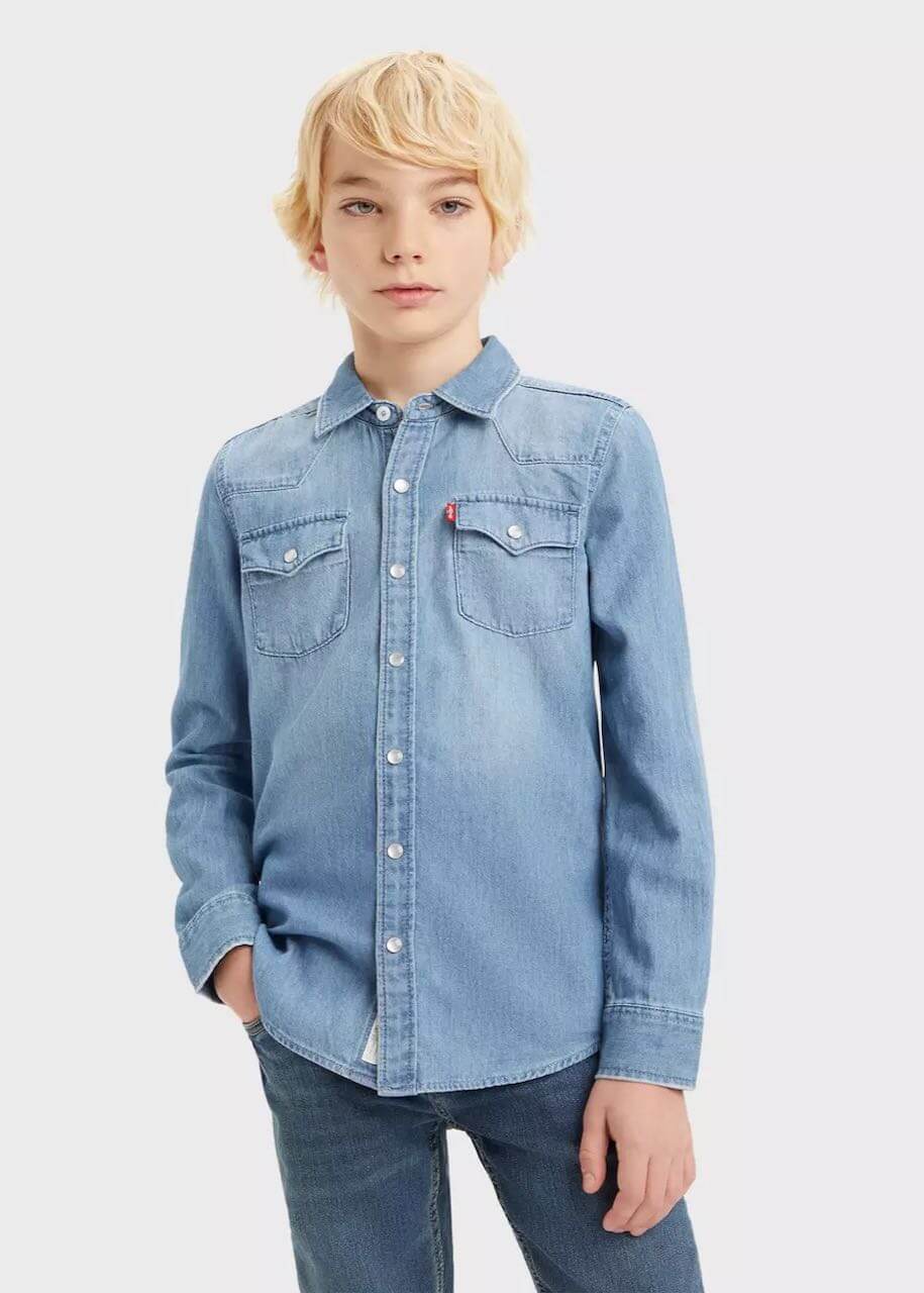 Camicia Barstow Western Bambino - Blu