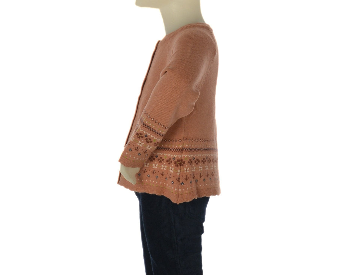 Zippy Cardigan Girocollo a Greche Neonata - Rosa