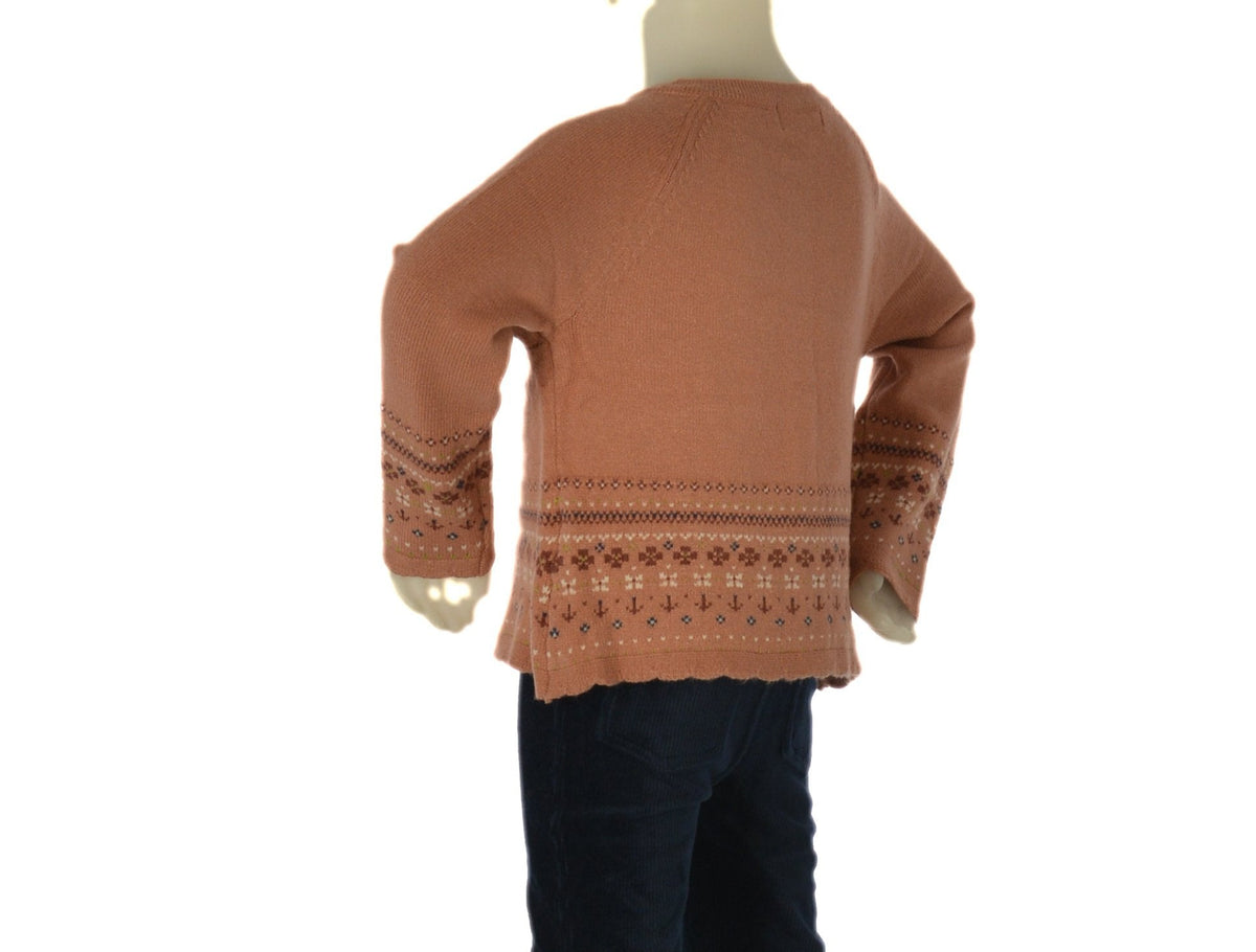 Zippy Cardigan Girocollo a Greche Neonata - Rosa