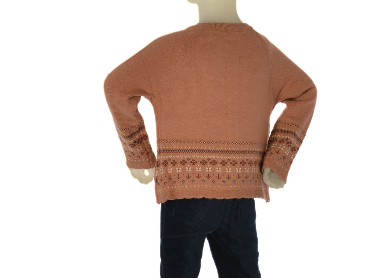 Zippy Cardigan Girocollo a Greche Neonata - Rosa