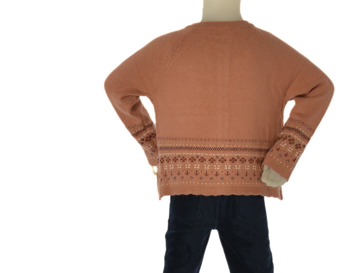 Zippy Cardigan Girocollo a Greche Neonata - Rosa