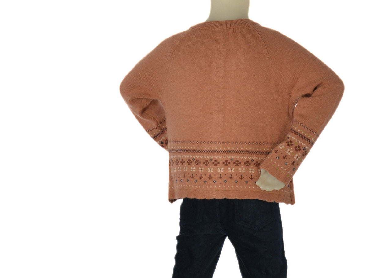 Zippy Cardigan Girocollo a Greche Neonata - Rosa