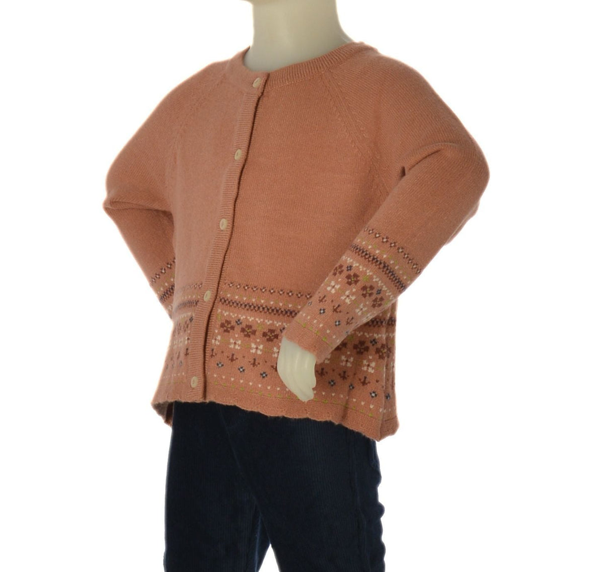Zippy Cardigan Girocollo a Greche Neonata - Rosa