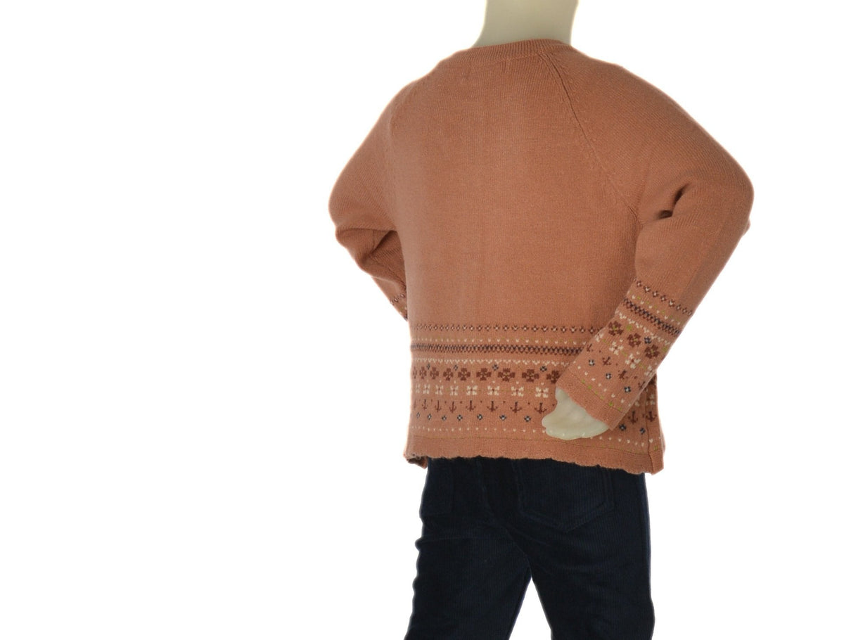 Zippy Cardigan Girocollo a Greche Neonata - Rosa