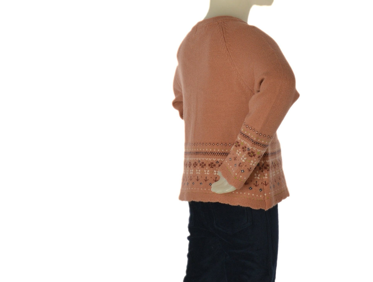 Zippy Cardigan Girocollo a Greche Neonata - Rosa