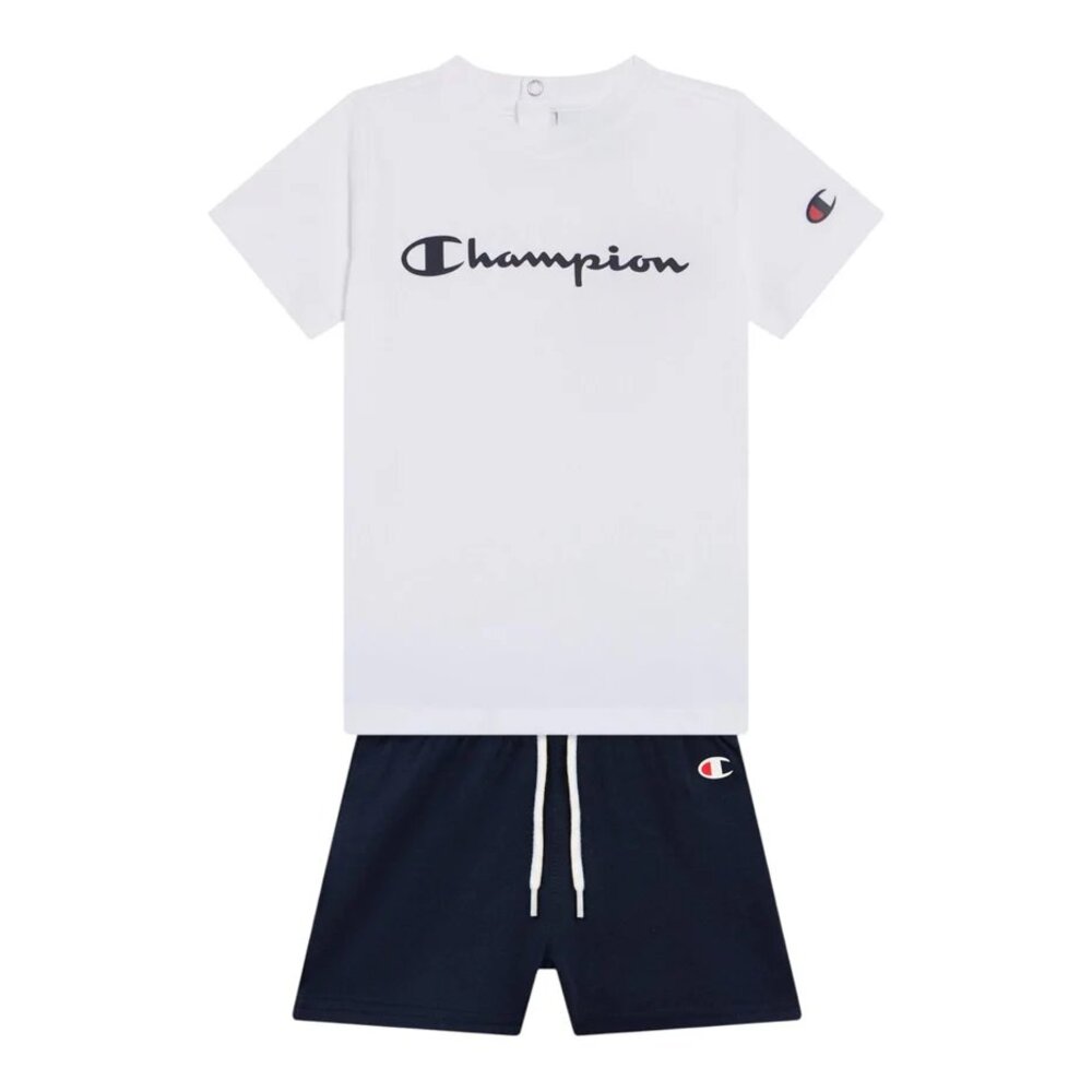 Champion T-shirt e Shorts Neonato Bianco
