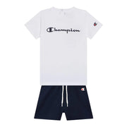 Champion T-shirt e Shorts Neonato Bianco