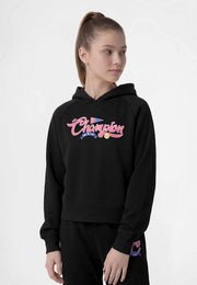 Champion Felpa con Cappuccio e Logo - Nero