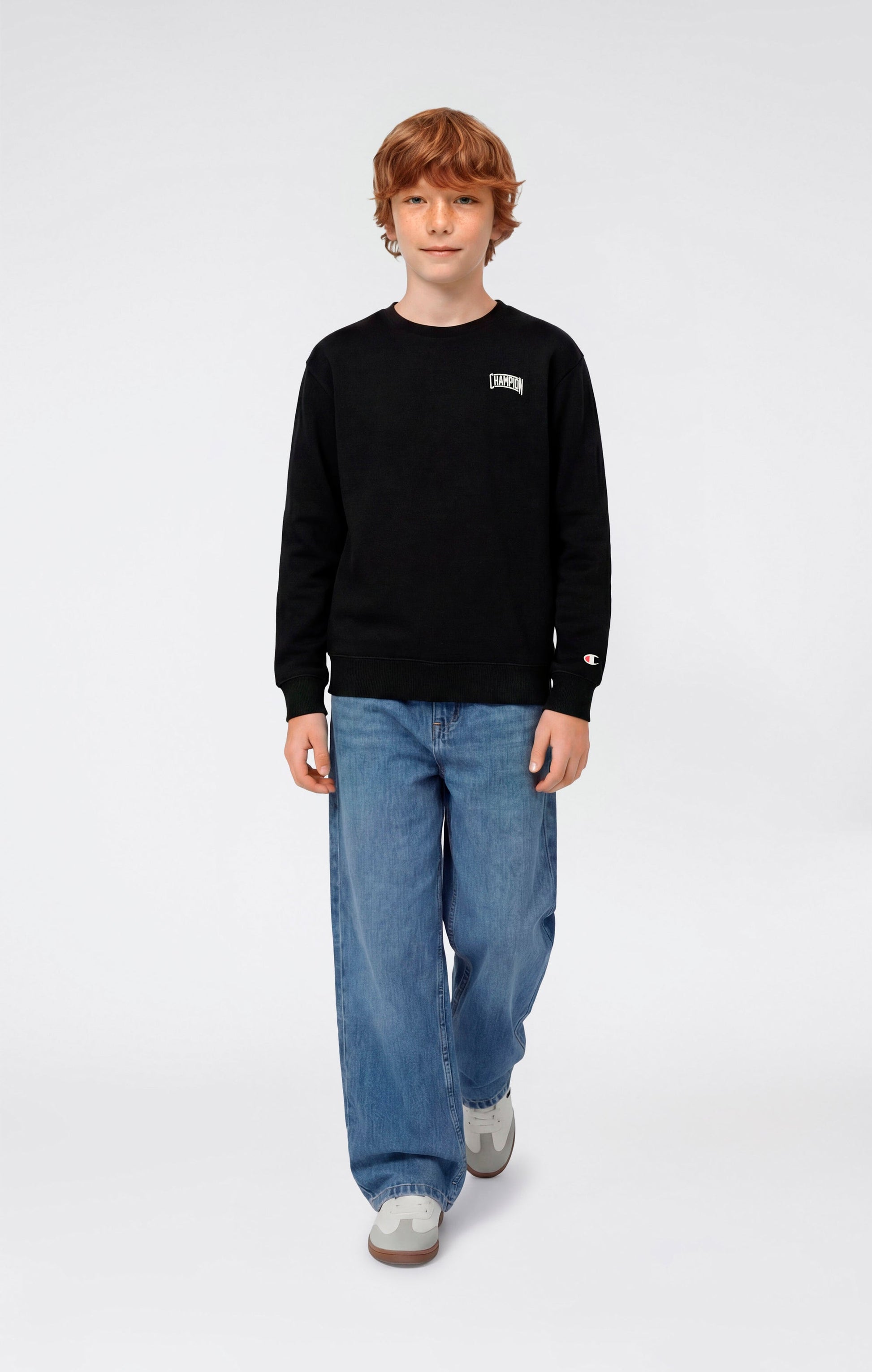 Champion Girocollo con Stampa Puff Nero