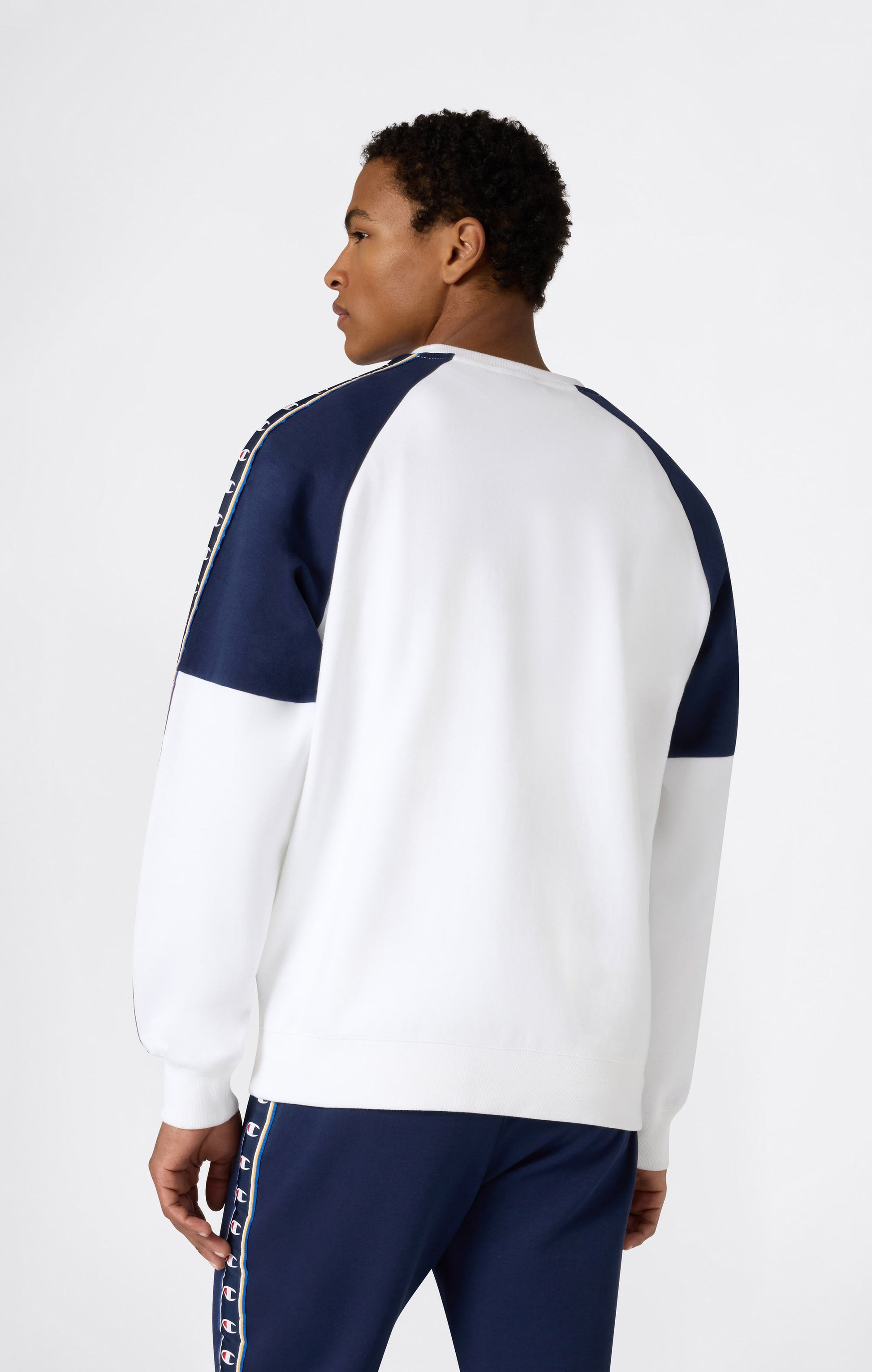 Champion Interlock Logo Tape Girocollo Bianco