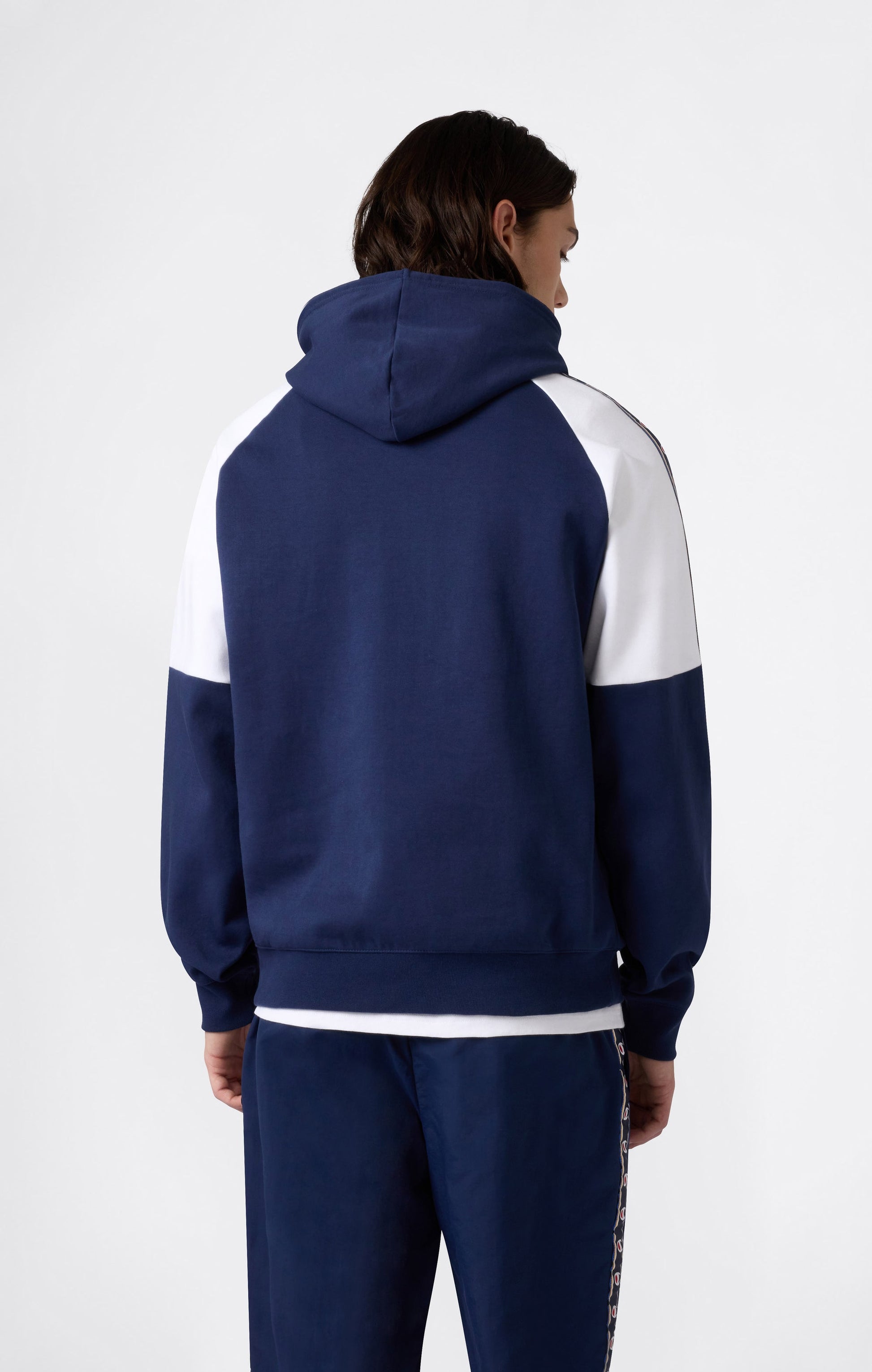 Champion Interlock Tape Logo Hooded Blu