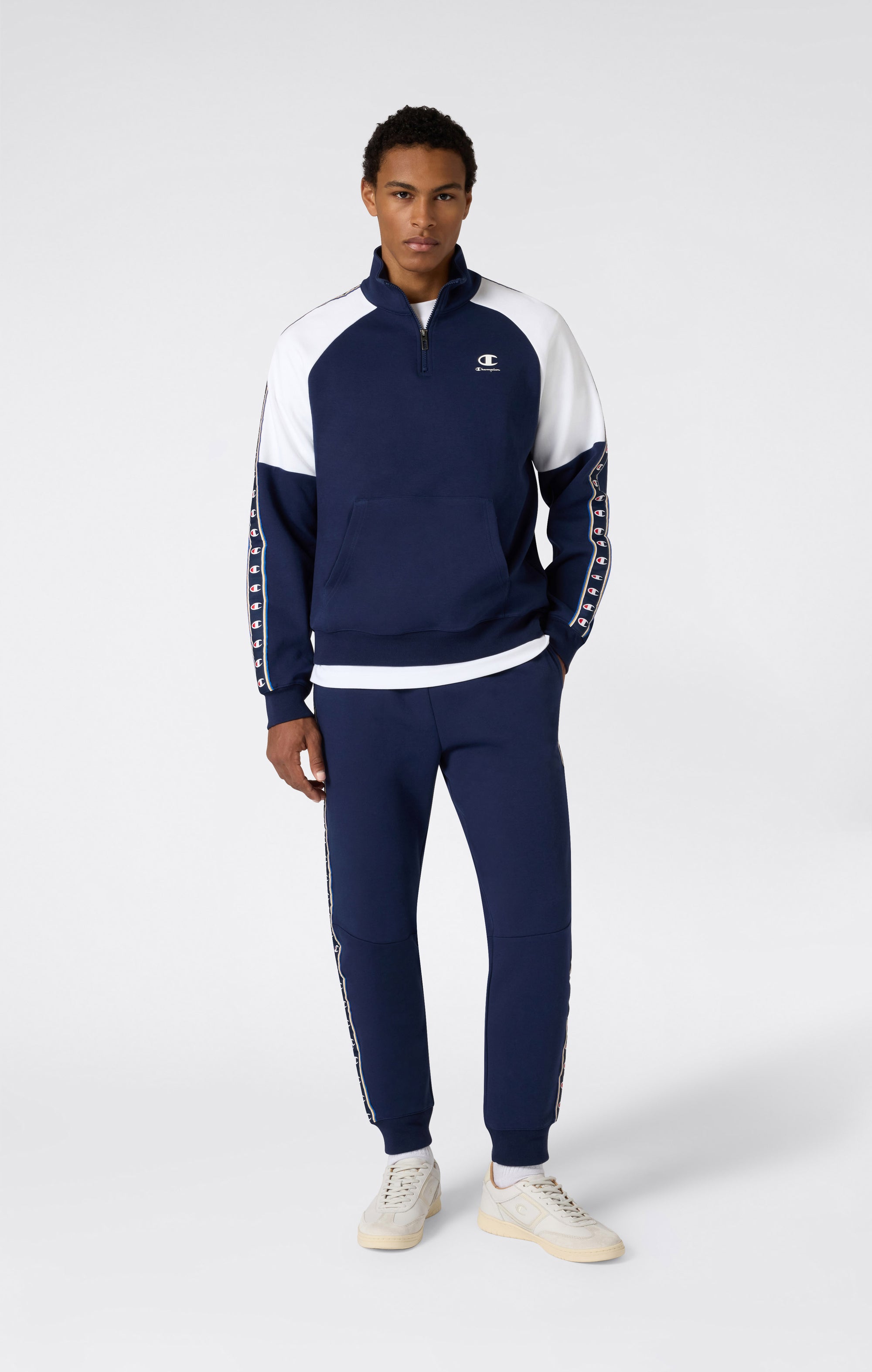 Champion Interlock con Polsini e Tape Logo Blu