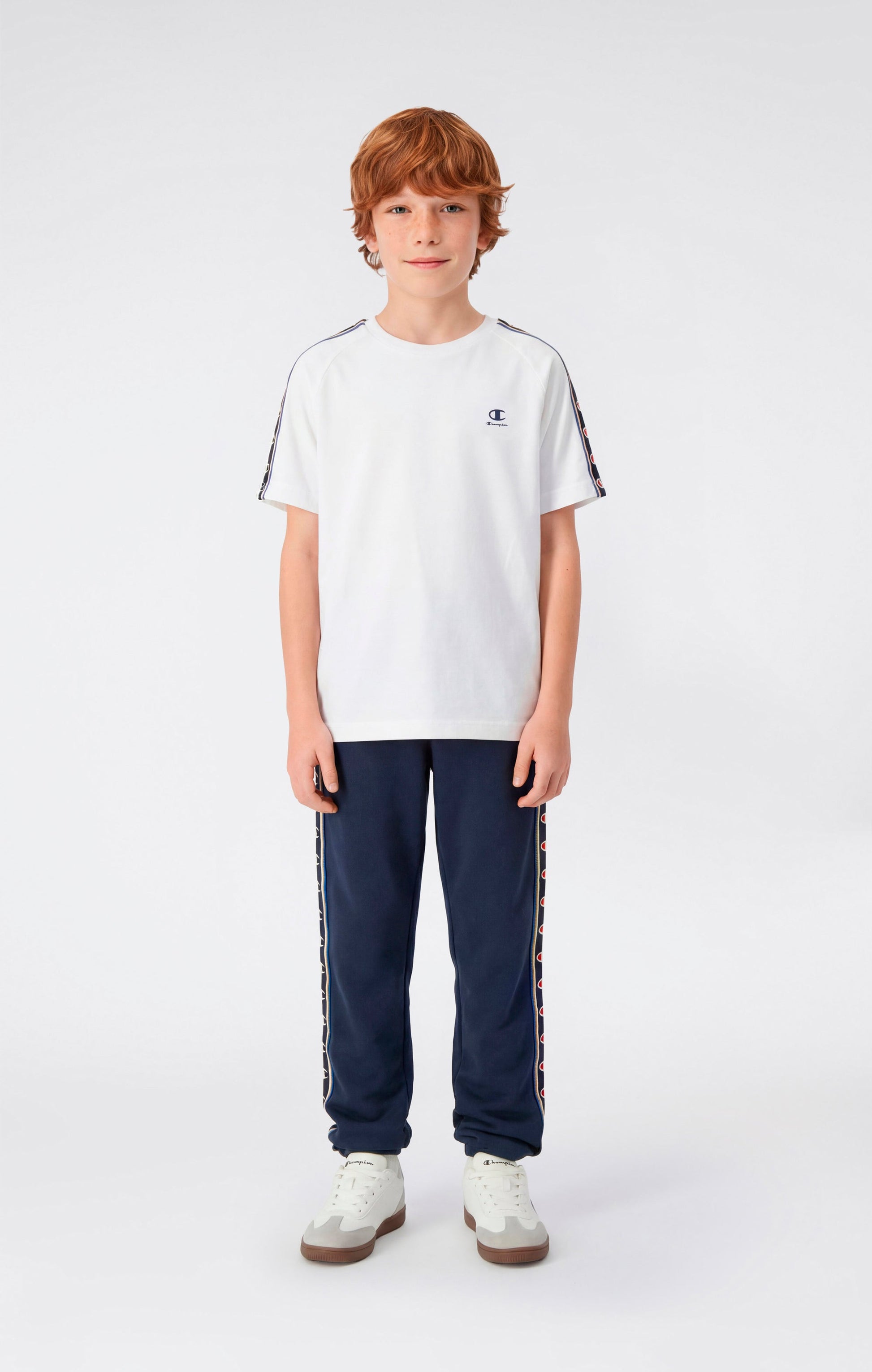 Champion Crewneck Tape Logo Bianco