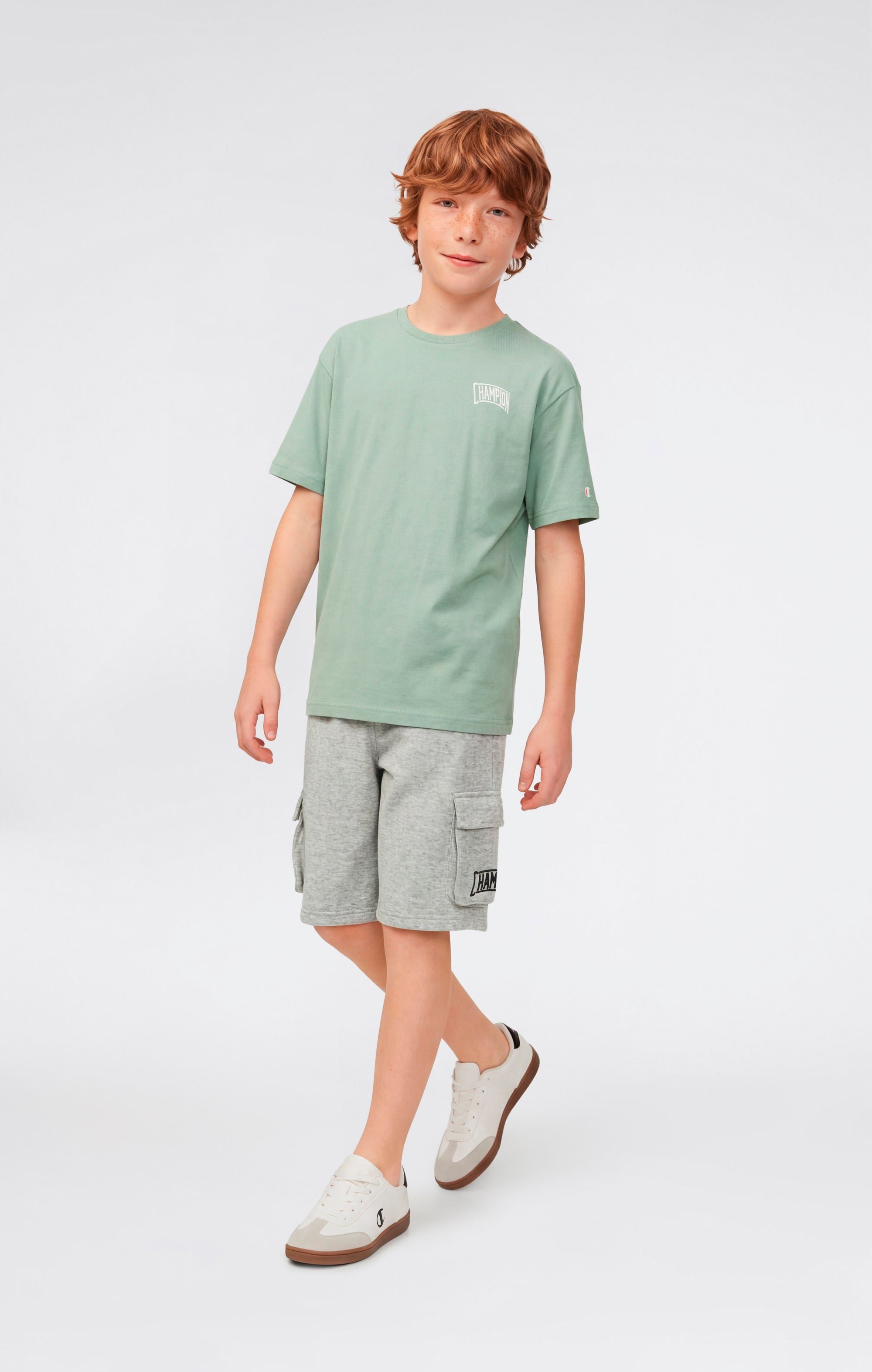 Champion Girocollo con Stampa Puff Verde