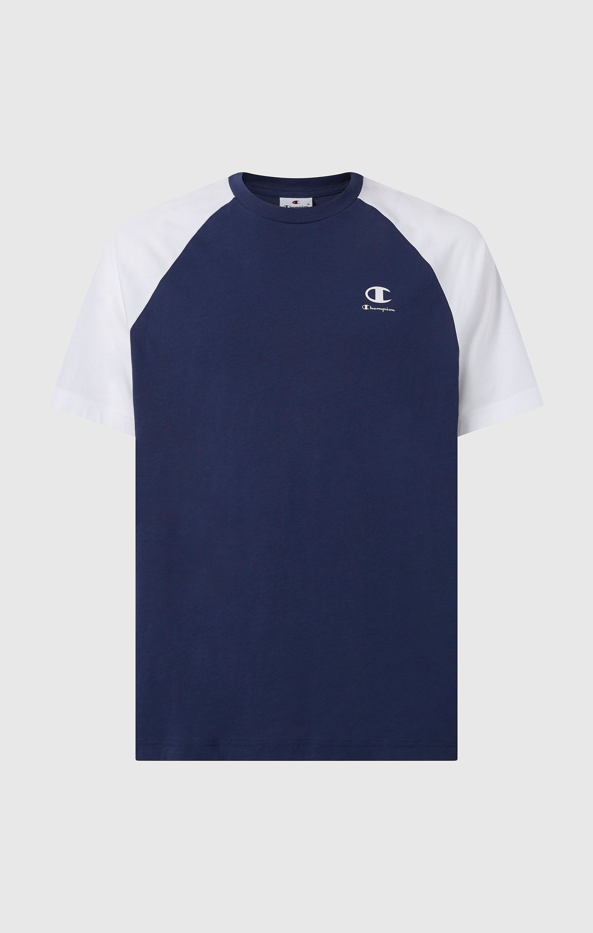Champion Logo Tape Manica Raglan Bianco