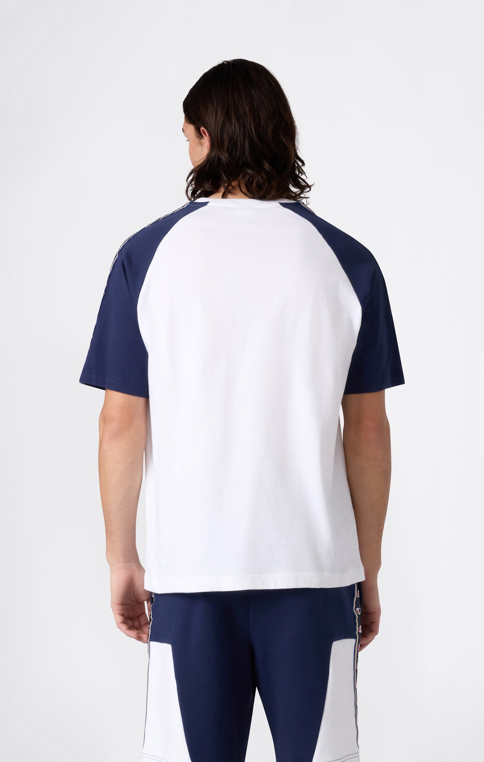 Champion Tape Logo Raglan Bianco