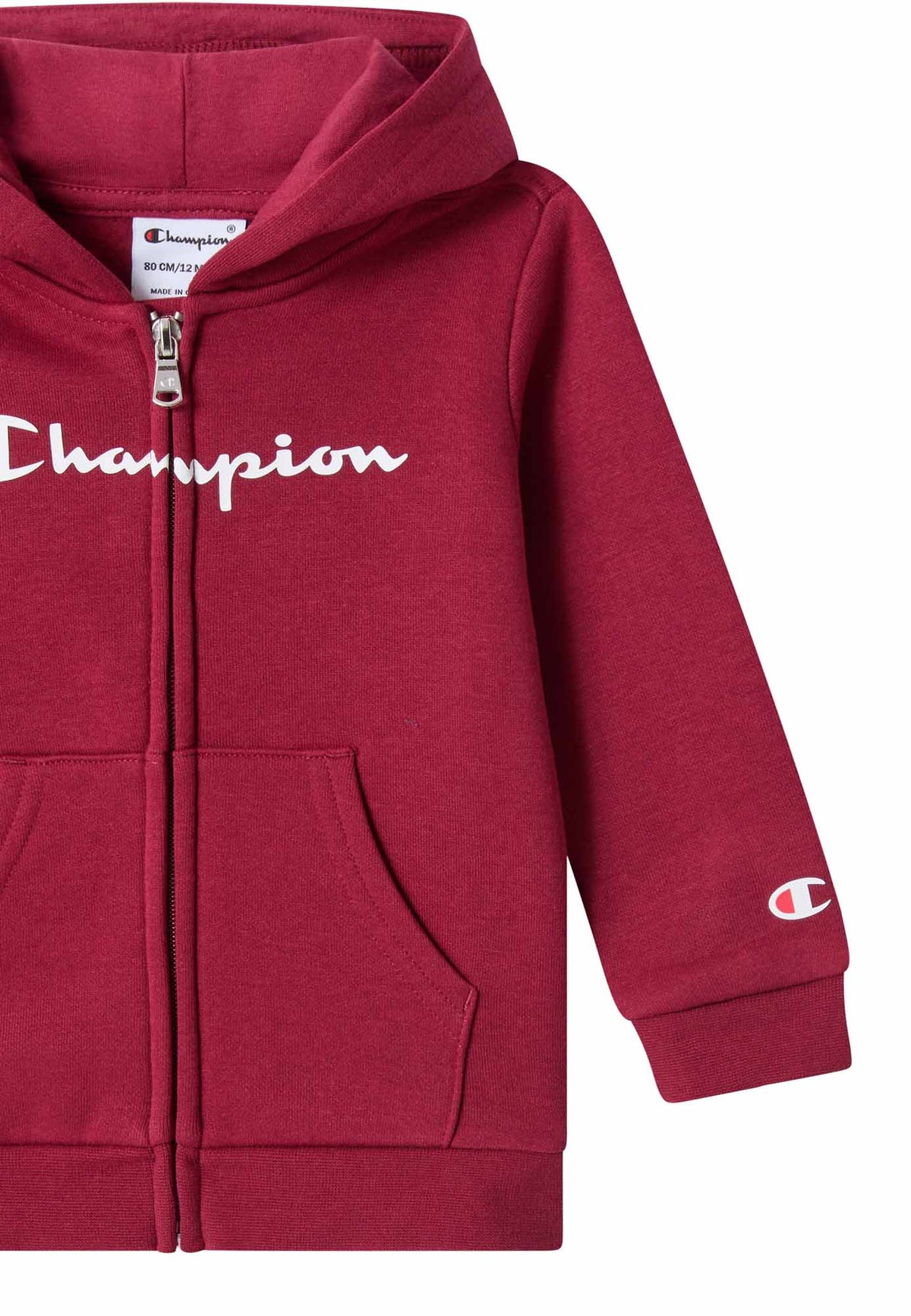 Champion Tuta con Cappuccio e Zip Intera Icons - Rosso
